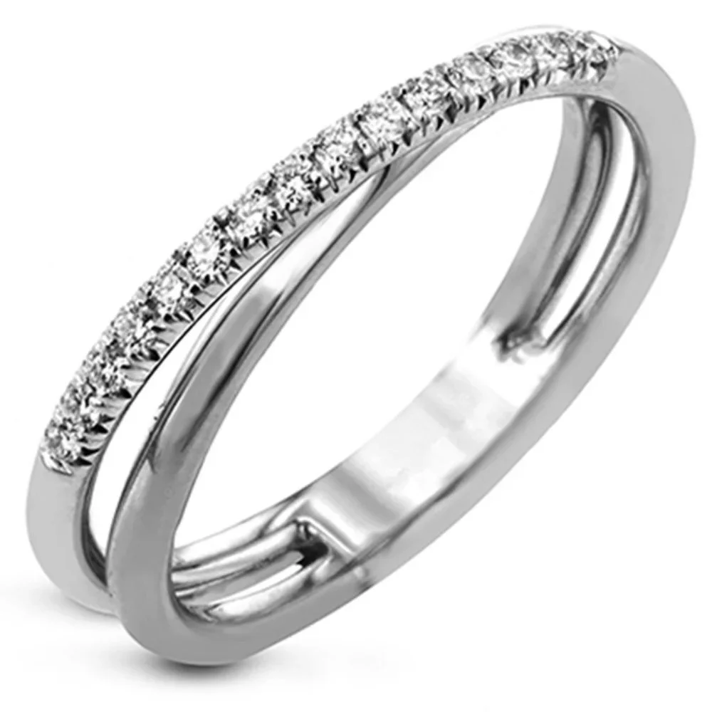 🍂 Trendy Advanced Texture 925 Silver Plated CZ Ring, FB16FA1151 - Picture 1 of 5